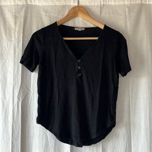 Madewell Black Short Sleeve Henley